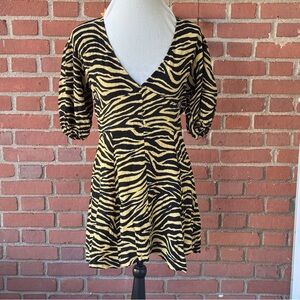 Faithfull the Brand Zebra Print Mini Dress